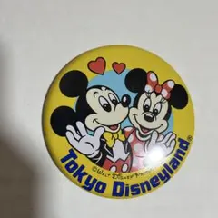 ディズニー　ミッキーマウス　ミニーマウス　缶バッチ　レトロ　当時物