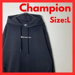 【美品】古着　チャンピオン　スウェット　パーカー　メンズ　ブラック　L