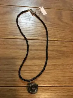 新品未着用【シルバー92.5%バラ合成石ネックレス】ビーズチェーン