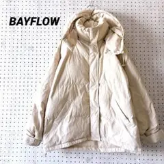 ベイフロー 中綿ブルゾンジャケット（3）フード取り外し可 アイボリー ポリ綿混