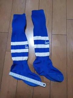 GRANDE 青 ストライプ サッカーソックス 15cm 幼児用 同梱100円のサムネイル