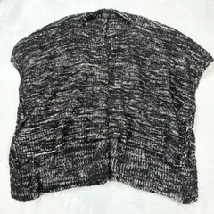 g760 ZARA KNIT ポンチョ 大きめ　体型カバー　ブラック　M