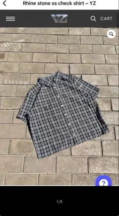 Younger Song Rhine stone ss check shirt