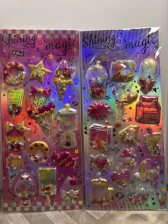 ぷくぷく　シャカシャカシール　2枚　立体　カプセルシール　スパンコール