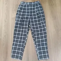 ロペピクニック 青×黄×白 チェック柄 カジュアルパンツ 長ズボン 36