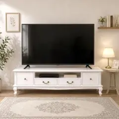 新品 アンティーク調 テレビボード テレビ台 ホワイト ローボード 白 