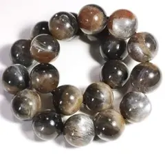 ②高品質 バイカラー ブラックオレンジサンムーンストーン ブレスレット 9mm