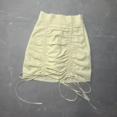 me+emselect ギャザータイトスカート クリーム色