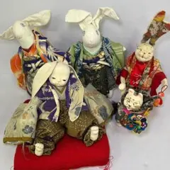 の*あ様 【まとめ売り】ぶす姫 日本人形 アンティーク 伝統工芸 5体 うさぎ
