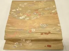 袋帯 金糸 菊花 大ぶり 華やか グレー 着物 帯 042k d - メルカリ
