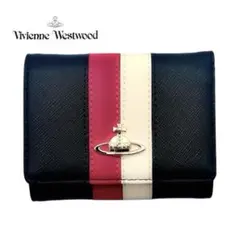 【人気✧新品】Vivienne Westwood 三つ折り財布 トリコロール 黒
