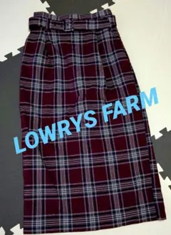 LOWRYS FARM ロングスカート タイトスカート チェック柄 Ｌサイズ