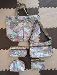 美品レスポートサック花柄バッグポーチセット