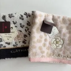 新品未使用　クレイサス　タオルハンカチ2枚セット　ヒョウ柄　レオパード柄