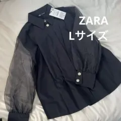 ZARA シアー袖シャツ　セミシースルーの袖が可愛い