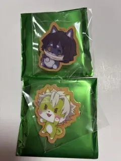 鬼滅の刃　バレンタイン　アニマルクッキーバッジ　不死川実弥＆伊黒小芭内
