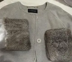 INTERPLANET グレー 毛皮付きコート