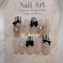 ツイードフレンチガーリーくまクマ韓国ワンホン y2kピンク黒メンカラ夢かわスナ系