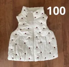 【新品未使用】loulouami ハート刺繍中綿ベスト　100