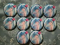39Culture 2024 大き目メタリック缶バッジ 初音ミク 10点のサムネイル