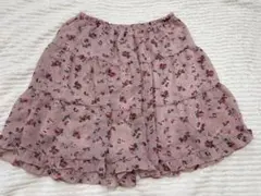 花柄 ミニスカート フレアスカート ピンクのサムネイル