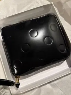 ドット柄 二つ折り財布 ブラックのサムネイル