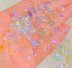 110P以上高品質クリアオーロラストーンラインストーンワンホンネイルDIY素材