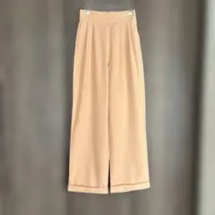 オレンジワイドパンツ ゴムハイウエスト