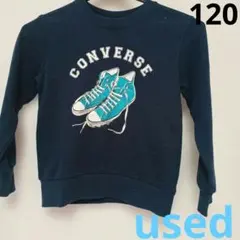 中古品　【匿名配送】120 トレーナー 長袖　　ネイビー