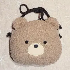 クマ顔ポシェット ベージュ