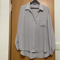 グレー 長袖シャツ ポケット付き