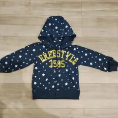 CHECK & FORTH フード付きトレーナー ネイビー 星柄　100サイズ