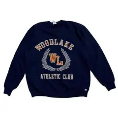 80s USA製 Russell Athletic スウェット 紺 L 前V