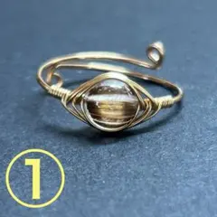 WR598FG 天然石 ワイヤーリング タイガータイチンルチルクォーツ フリー