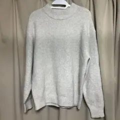 【UNIQLO】モックネック リブニット セーター オフホワイト M