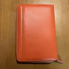 新品オレンジ カードケース ジッパー式　母子手帳　財布　通帳入れ　大容量