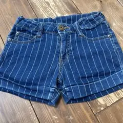 ショートパンツ　140㎝　ストライプ　デニム