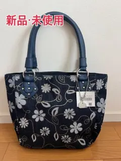 【SAVOY】花柄刺繍 トートバッグ ネイビーのサムネイル
