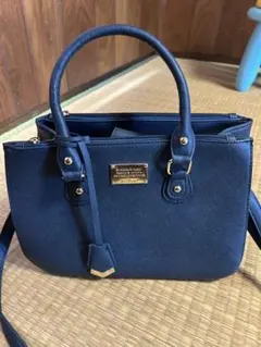 D. KELLY ネイビー ハンドバッグ ショルダー紐あり