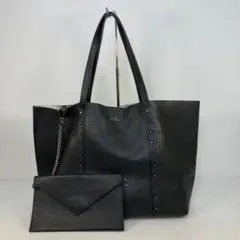 FURLA フルラ　トートバッグ　チェーン　ポーチ　レザー　ブラック