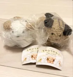 maruのてのひらわんこのぬいぐるみ　2種　ホワイトmix　ブラウンmix