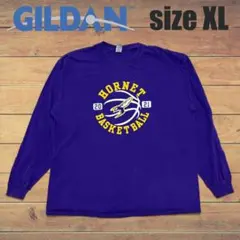 US古着 GILDAN HORNET バスケ チーム ロンT XL 紫