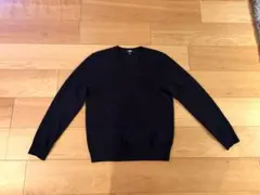 ユニクロ カシミヤ100% セーター 黒 S Ｖネック