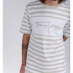 トミーヒルフィガー　ボーダーtシャツ　ベージュ