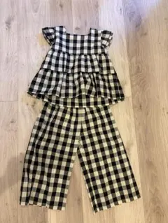 ペアマノン　キッズ服 ギンガムチェック セットアップのサムネイル