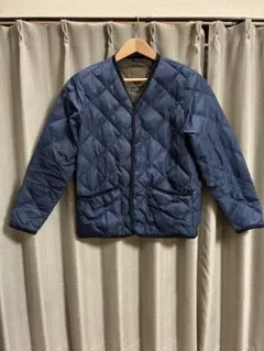 TAIONシティ パイピングVネック ダウンカーディガン ネイビー Mサイズ