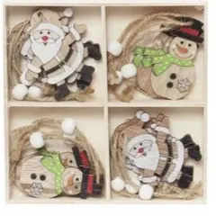 신품 미사용 ⭐️クリスマス オーナメント 木製 飾り サンタ スノーマン