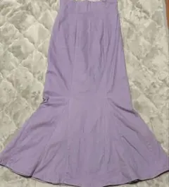 ハイウエストマーメイドスカート パープル 後ろスリット Sサイズ GRL