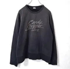 Candy Stripper グランジ ロゴスウェット ダメージ加工 Y2K 黒