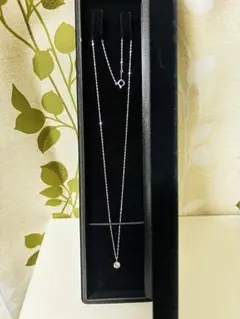 天然ダイヤ一粒型プラチナネックレス　交渉可